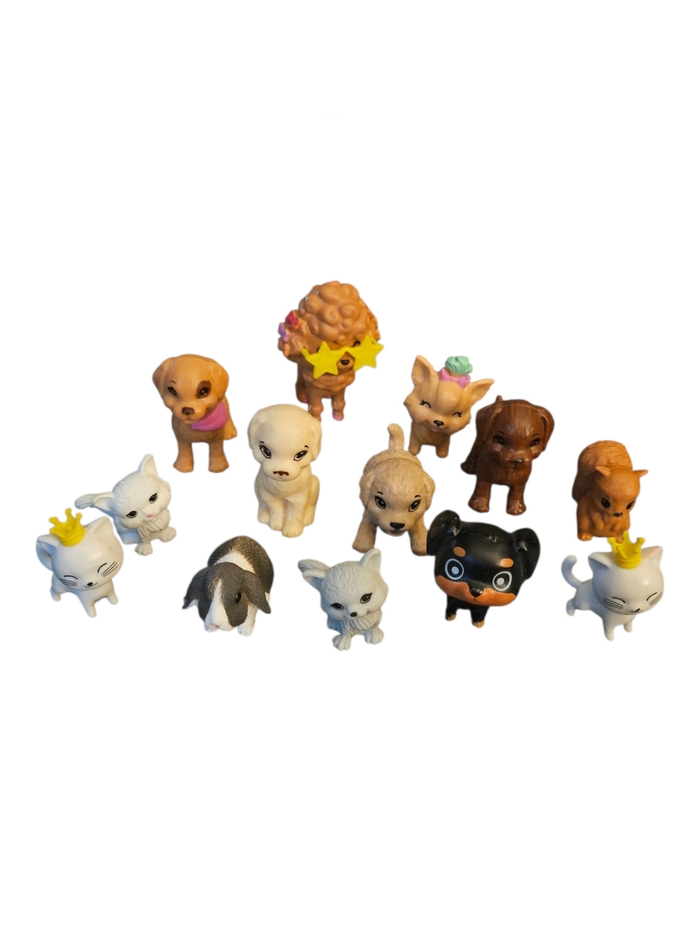 Lot Of 13 Barbie Doll Pets Dogs Puppies Cats Bunny Squirrel Plastic Figure Toys